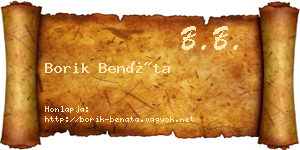 Borik Benáta névjegykártya